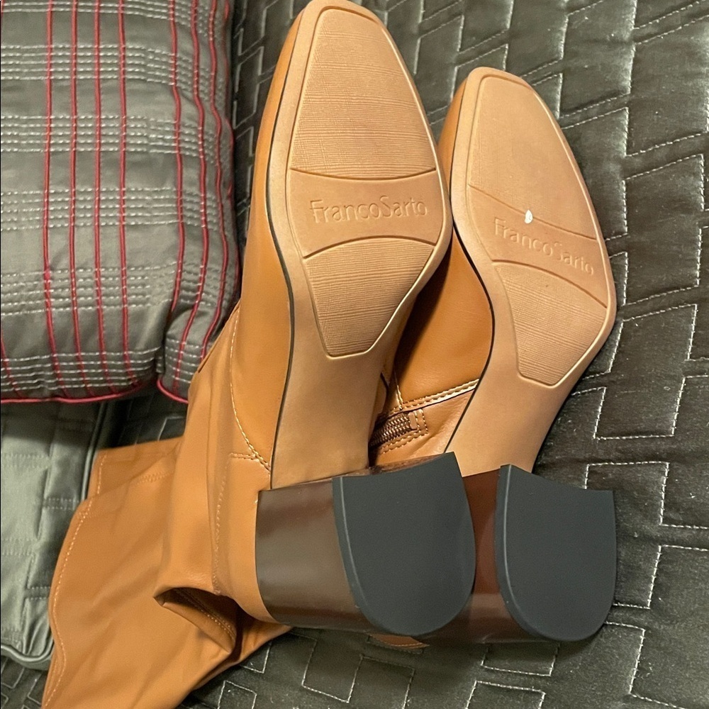 Franco Sarto Brown Knee-High Women's Boots Wide Calf - Picture 4 of 5